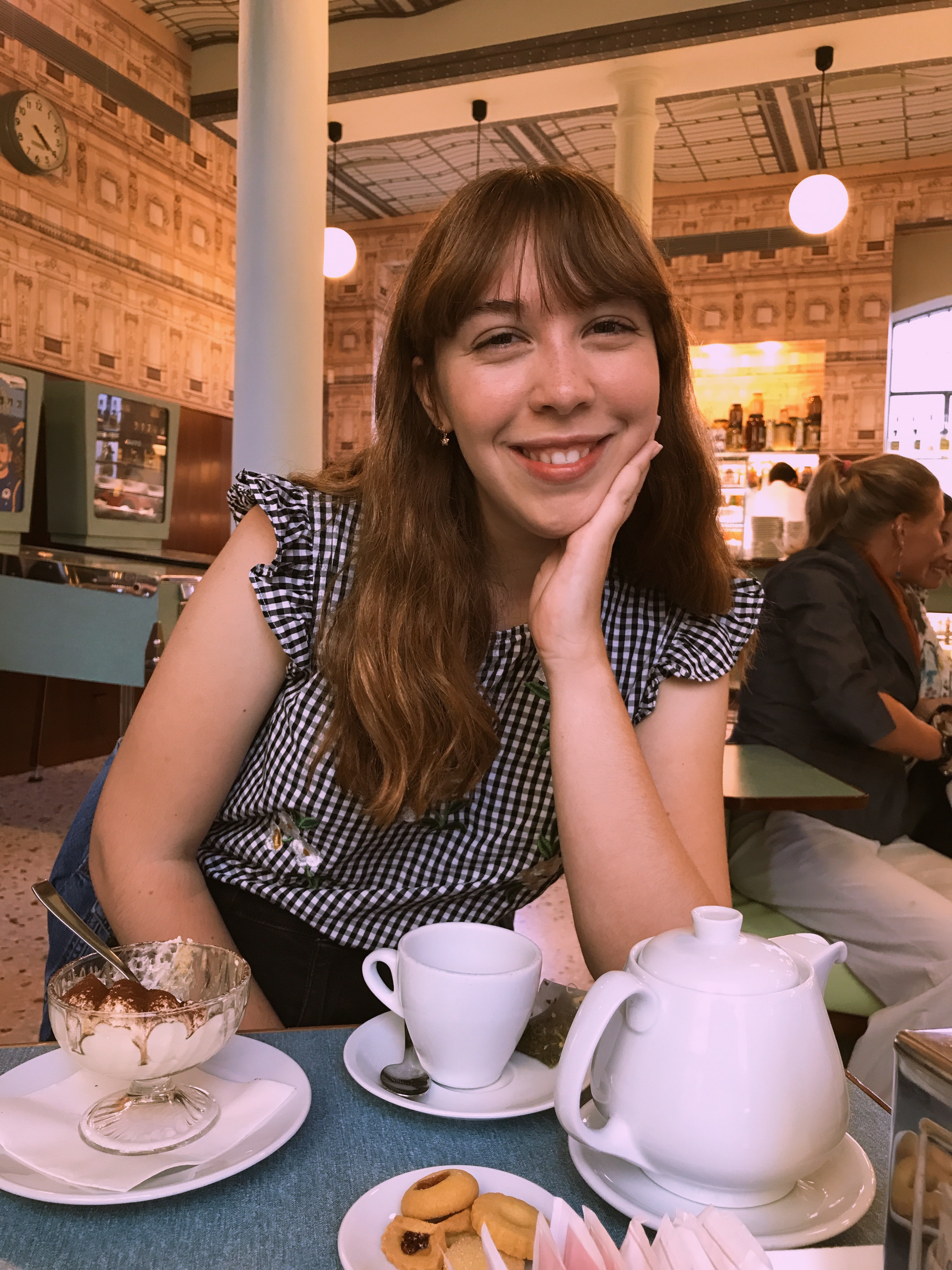 a photo of myself sitting in Bar Luce from 2017.